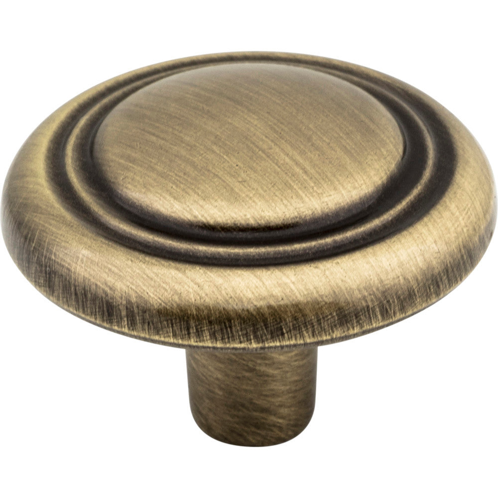 Elements 202AB: 1-1/4" Kingsport Round Cabinet Knob - Brushed Antique Brass