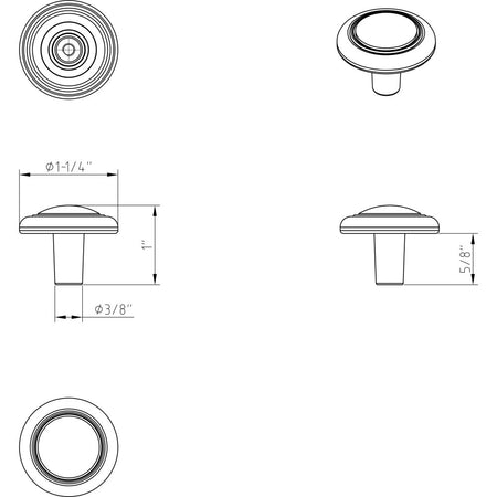 Elements 202DBAC: 1-1/4" Vienna Round Cabinet Knob - Brushed Oil Rubbed Bronze