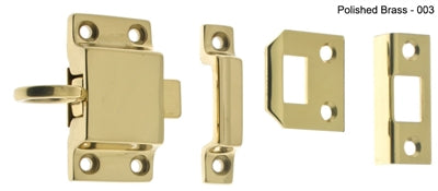 IDH Brass 21006-3NL: 2-1/4" Transom Catch w/3 Strikes - Polished Brass No Lacquer