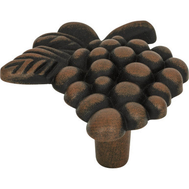 Atlas 2173-R: 1-3/4" Vineyard Grapes Cabinet Knob - Rust