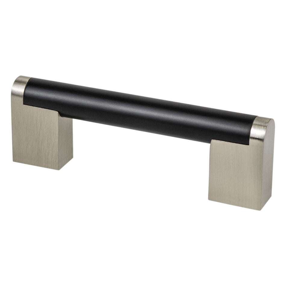 Berenson 2179-955BPN: 96mm cc Studio Remix Cabinet Pull - Matte Black and Brushed Nickel