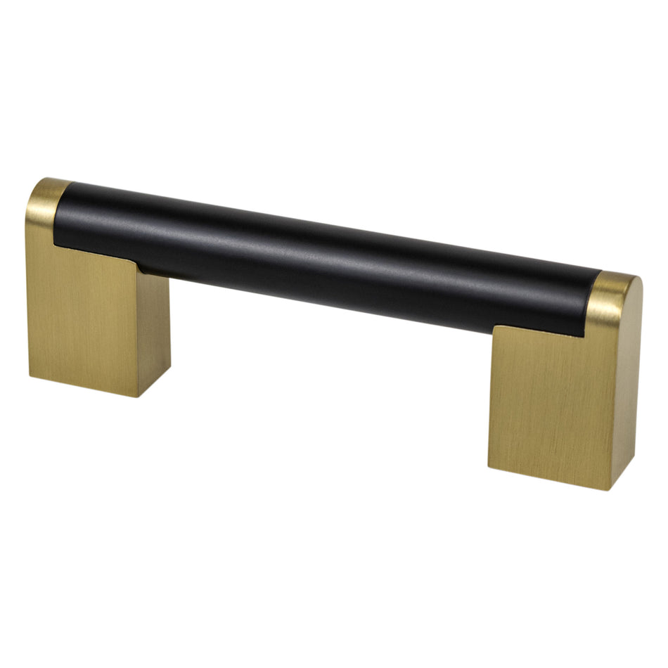 Berenson 2182-955MDB: 96mm cc Studio Remix Cabinet Pull - Matte Black and Modern Brushed Gold