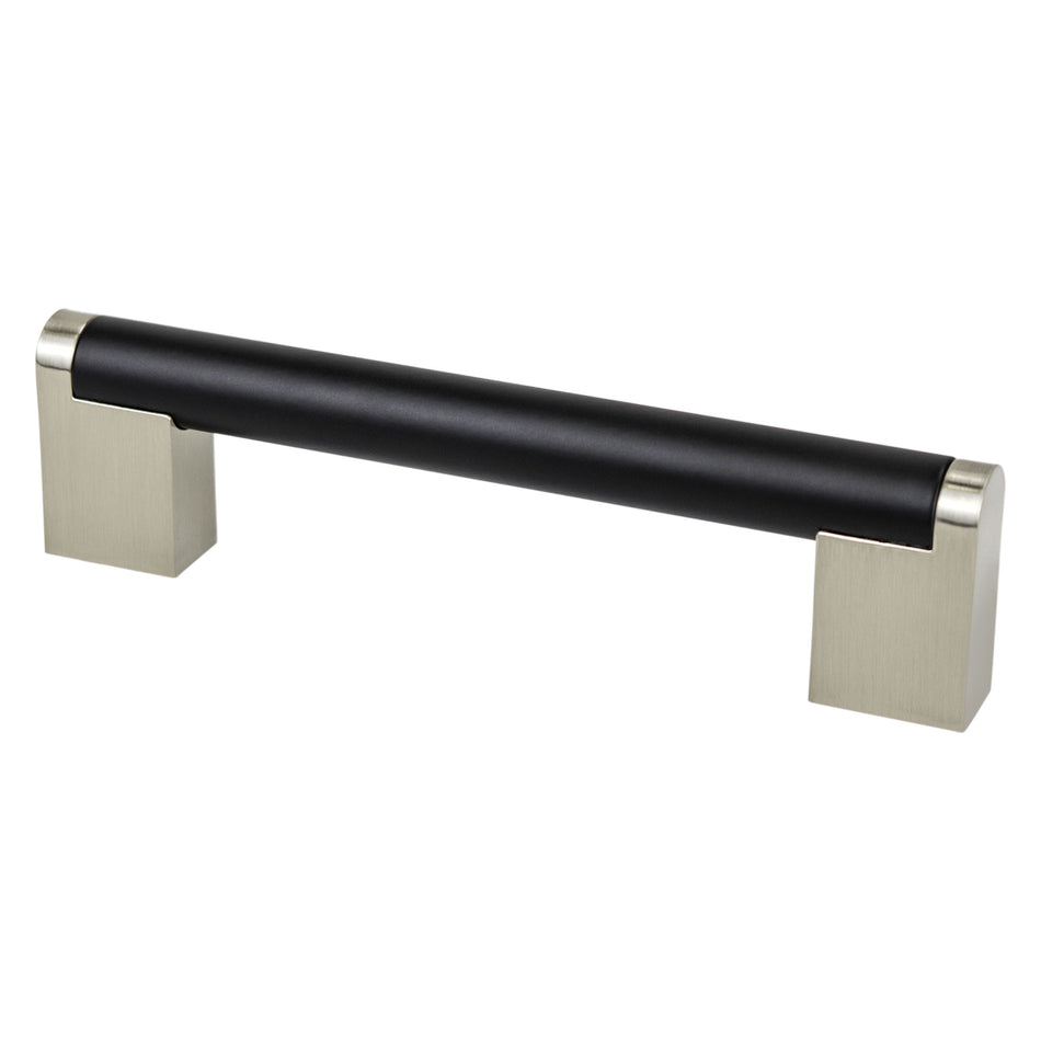Berenson 2184-955BPN: 128mm cc Studio Remix Cabinet Pull - Matte Black and Brushed Nickel