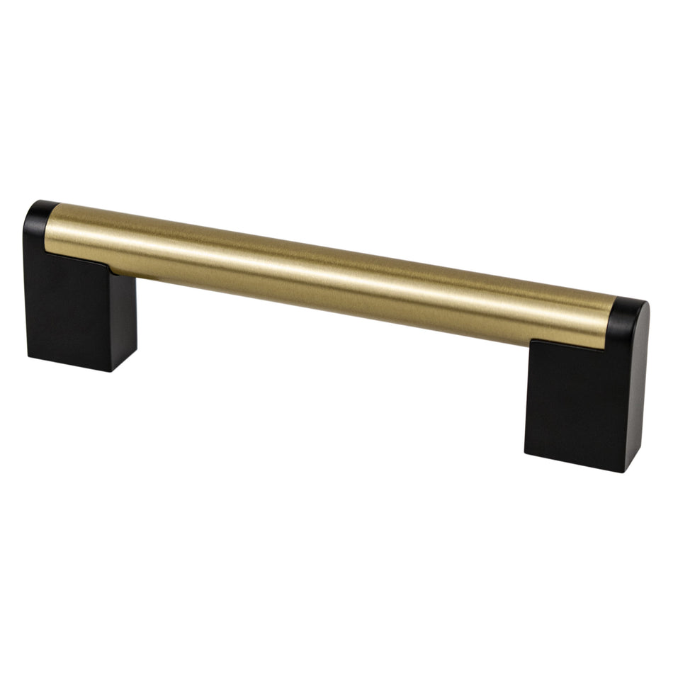 Berenson 2186-9MDB55: 128mm cc Studio Remix Cabinet Pull - Modern Brushed Gold and Matte Black