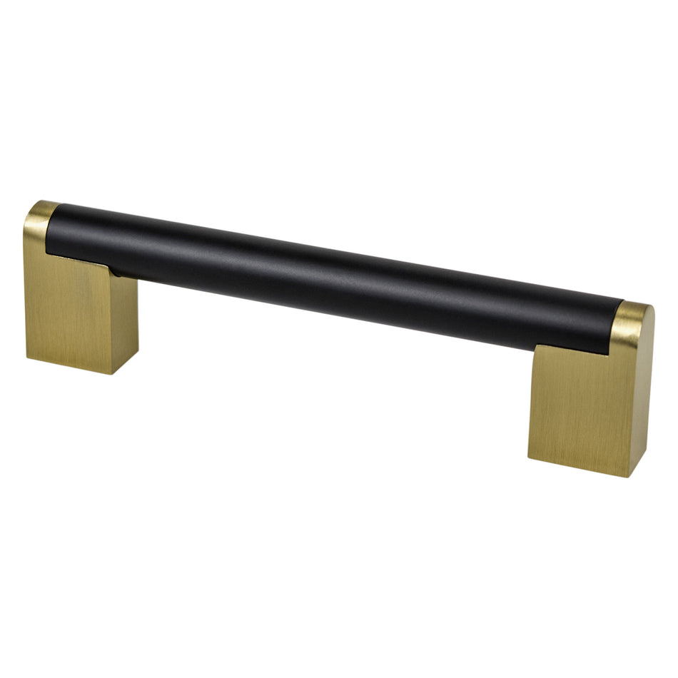 Berenson 2187-955MDB: 128mm cc Studio Remix Cabinet Pull - Matte Black and Modern Brushed Gold