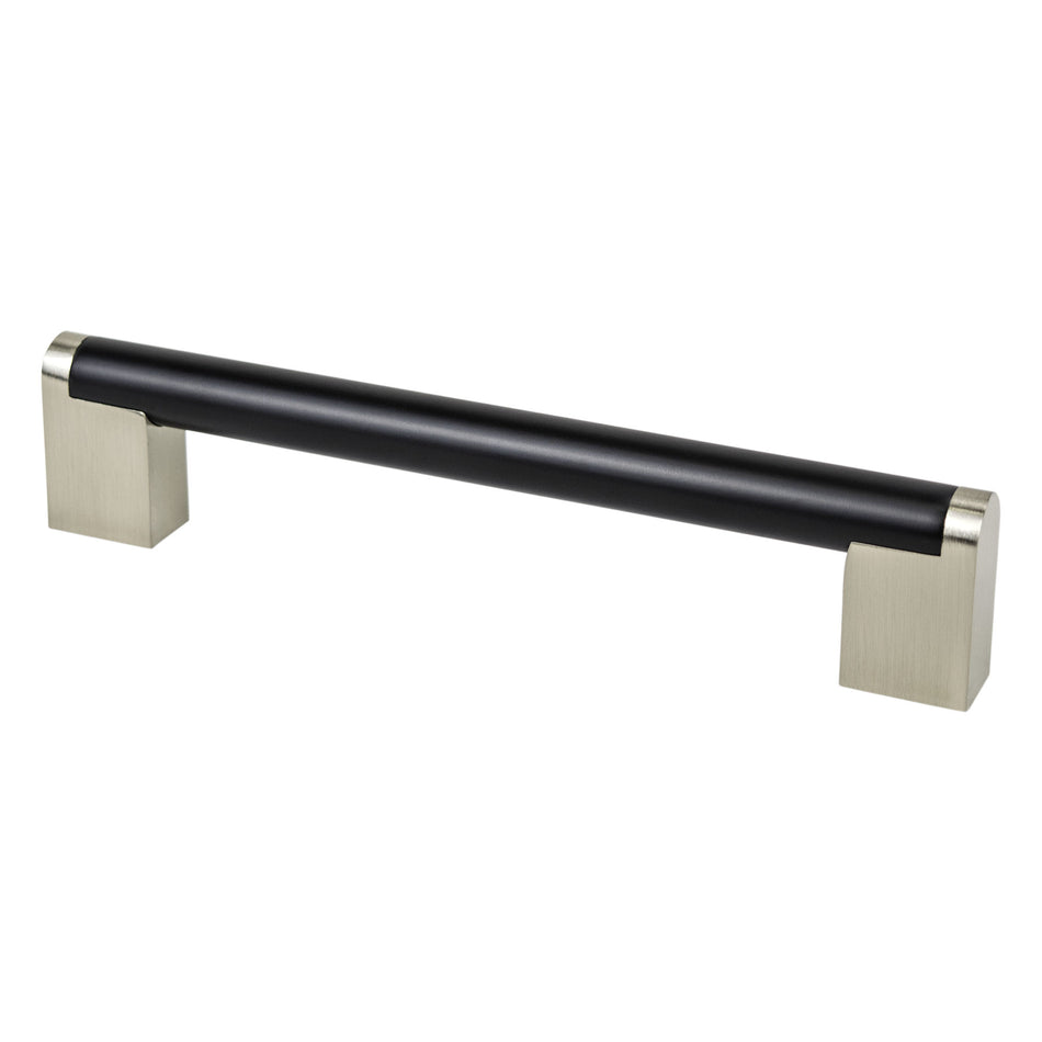 Berenson 2189-955BPN: 160mm cc Studio Remix Cabinet Pull - Matte Black and Brushed Nickel