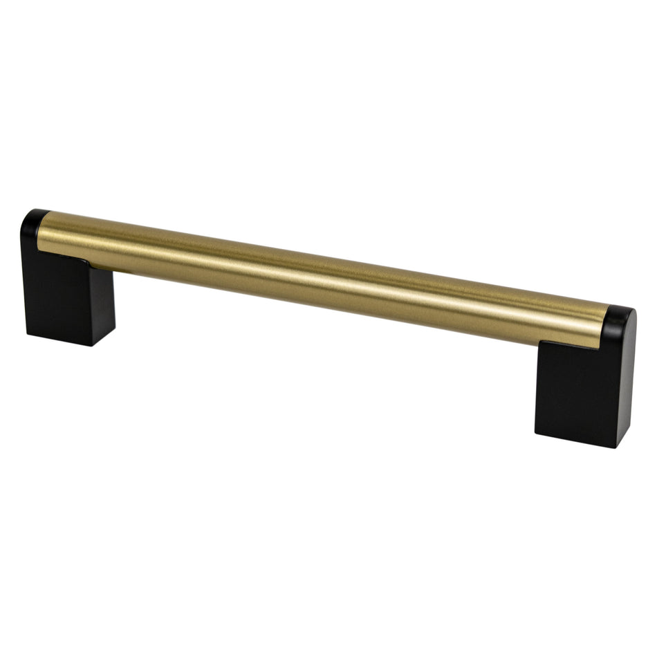 Berenson 2191-9MDB55: 160mm cc Studio Remix Cabinet Pull - Modern Brushed Gold and Matte Black