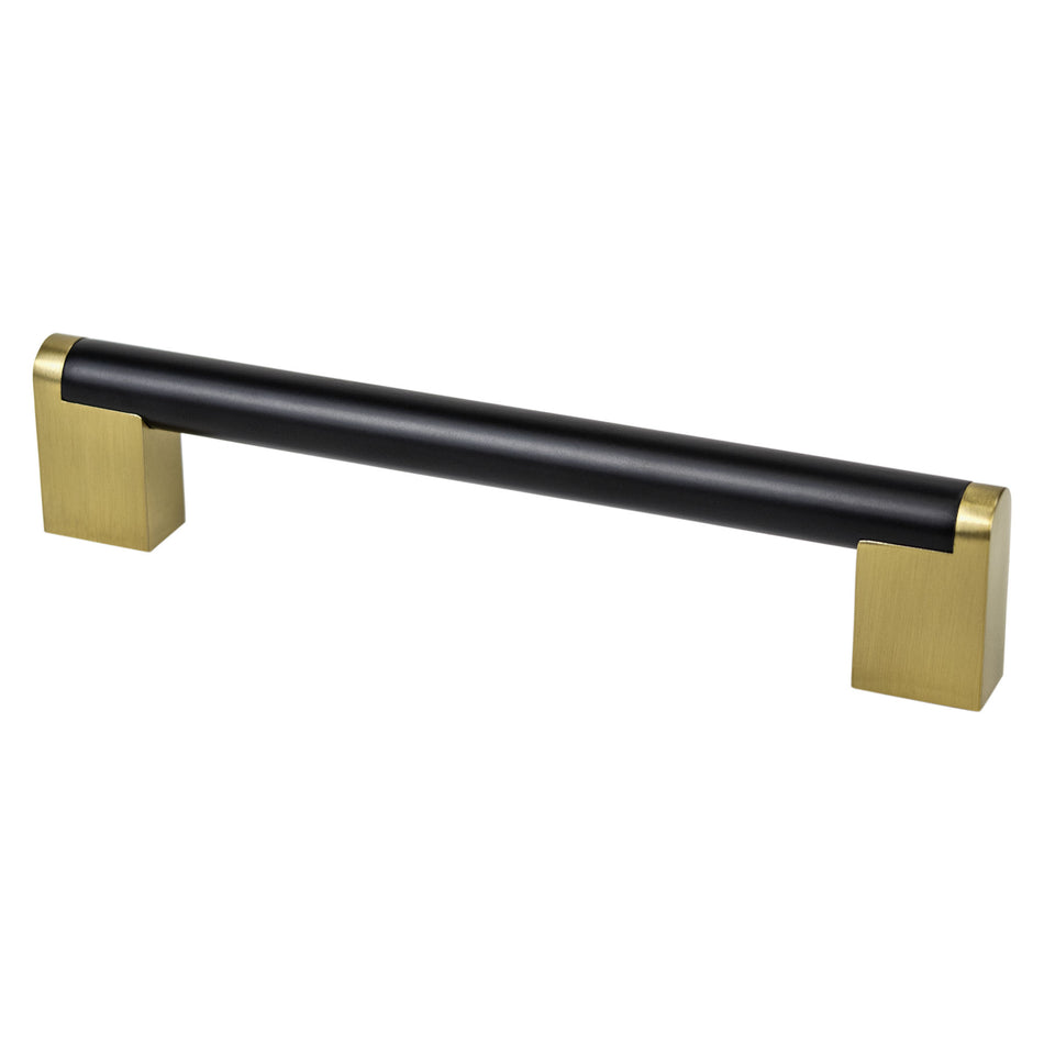 Berenson 2192-955MDB: 160mm cc Studio Remix Cabinet Pull - Matte Black and Modern Brushed Gold