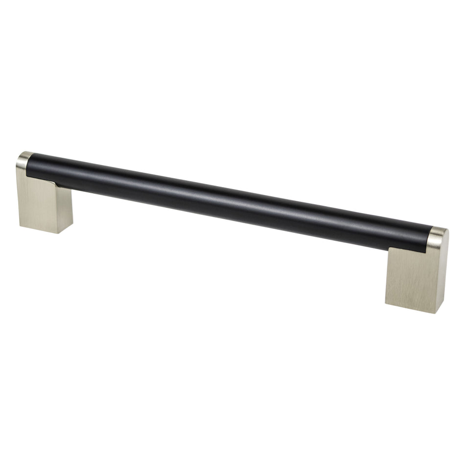 Berenson 2194-955BPN: 192mm cc Studio Remix Cabinet Pull - Matte Black and Brushed Nickel