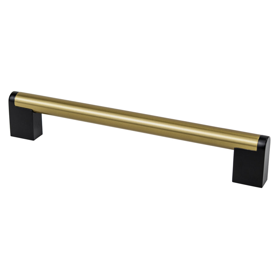 Berenson 2196-9MDB55: 192mm cc Studio Remix Cabinet Pull - Modern Brushed Gold and Matte Black