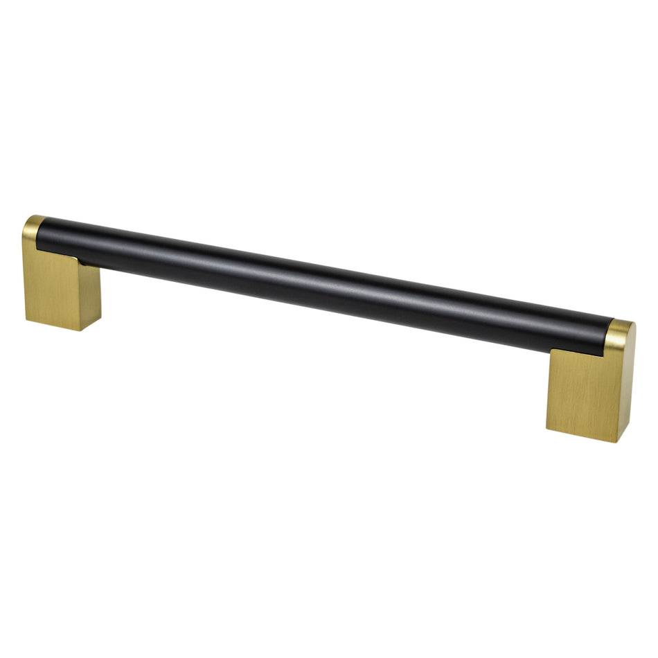 Berenson 2197-955MDB: 192mm cc Studio Remix Cabinet Pull - Matte Black and Modern Brushed Gold