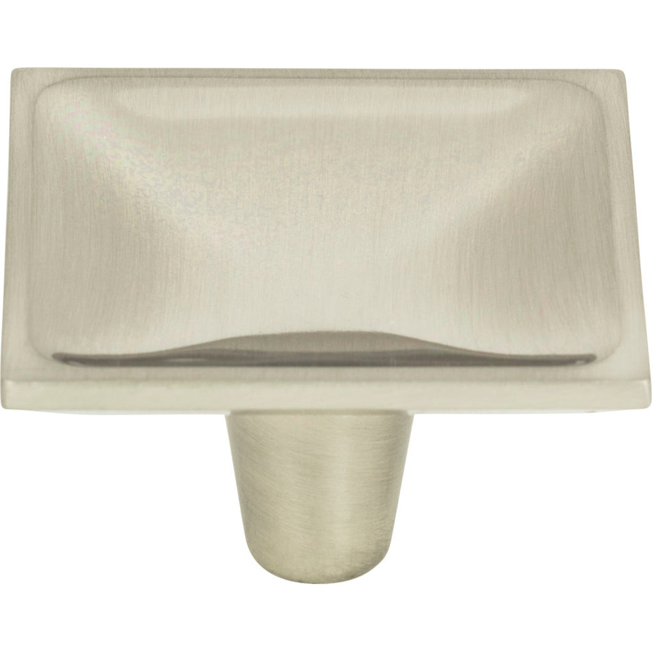 Atlas 227-BRN: 2" Dap Square Cabinet Knob - Brushed Nickel