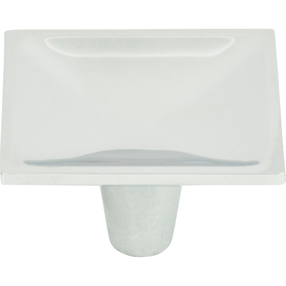 Atlas 227-CH: 2" Dap Square Cabinet Knob - Polished Chrome