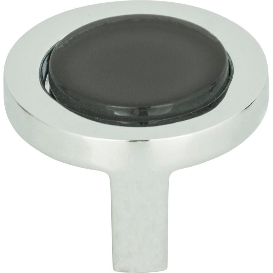 Atlas 229-BLK-CH: 1-1/4" Spa Round Cabinet Knob - Polished Chrome