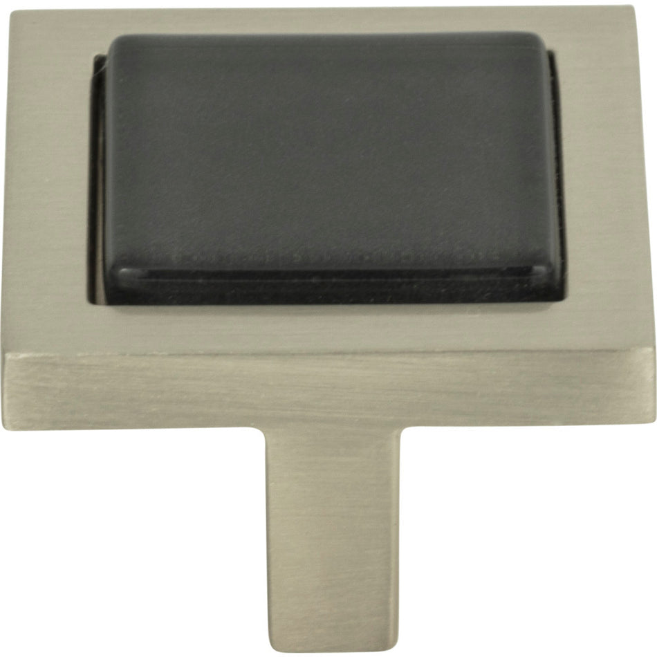 Atlas 230-BLK-BRN: 1-3/8" Spa Square Cabinet Knob - Brushed Nickel