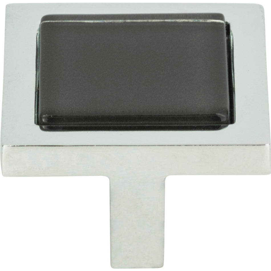 Atlas 230-BLK-CH: 1-3/8" Spa Square Cabinet Knob - Polished Chrome