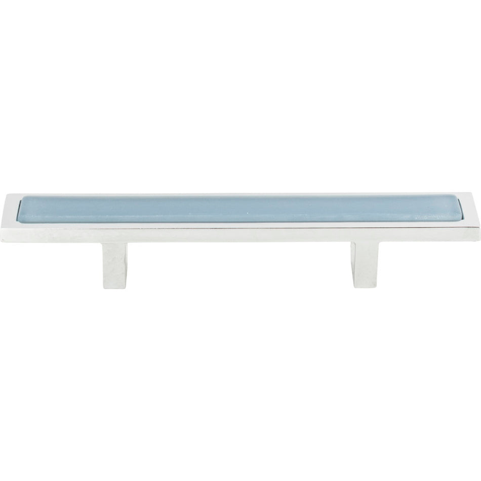 Atlas 231-BLU-CH: 3" cc Spa Cabinet Pull - Blue/Polished Chrome