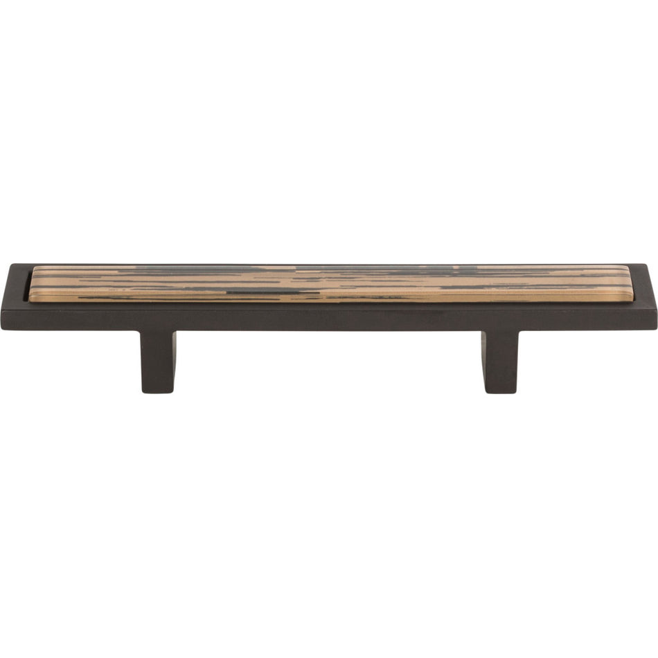 Atlas 231-OW-O: 3" cc Spa Cabinet Pull - Aged Bronze w/Tiger Glass Tile
