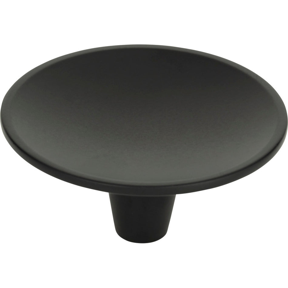 Atlas 233-BL: 2-1/2" Dap Round Cabinet Knob - Matte Black