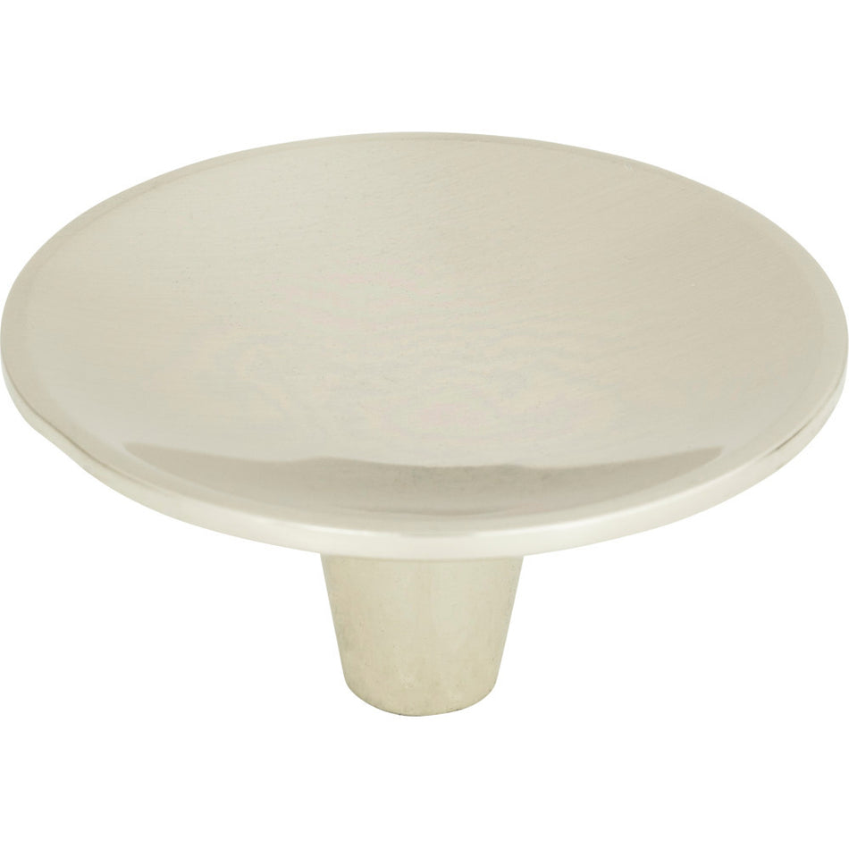 Atlas 233-BRN: 2-1/2" Dap Round Cabinet Knob - Brushed Nickel