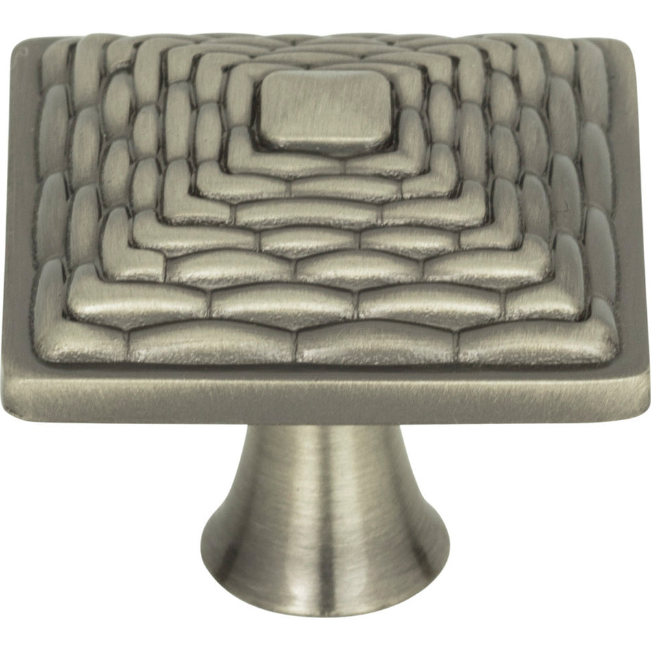 Atlas 237-BRN: 1-1/4" Mandalay Square Cabinet Knob in Brushed Nickel