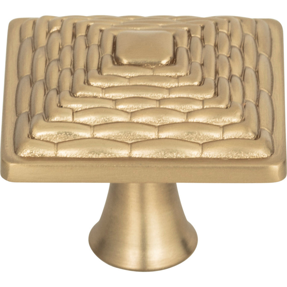 Atlas 237-CM: 1-1/4" Mandalay Square Cabinet Knob in Champagne