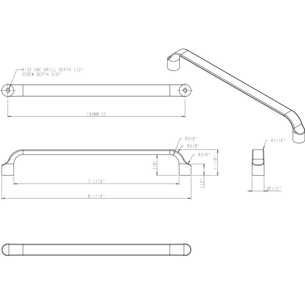 Elements 239-192SN: 192 mm cc Brenton Flat Bar Cabinet Pull - Satin Nickel