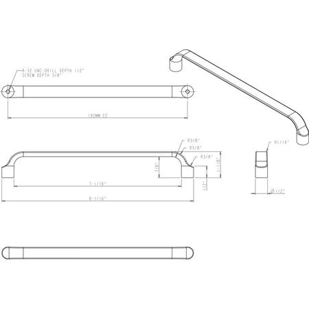 Elements 239-192SN: 192 mm cc Brenton Flat Bar Cabinet Pull - Satin Nickel