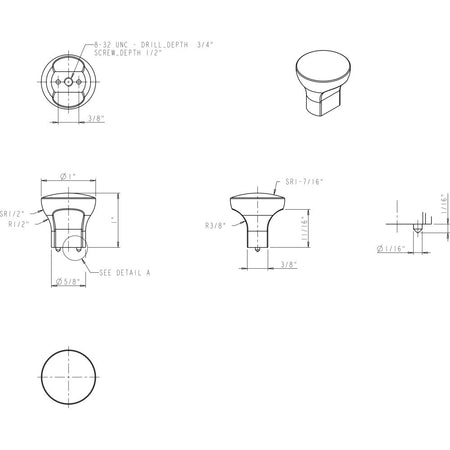 Elements 239DACM: 1" Brenton Round Cabinet Knob - Gun Metal