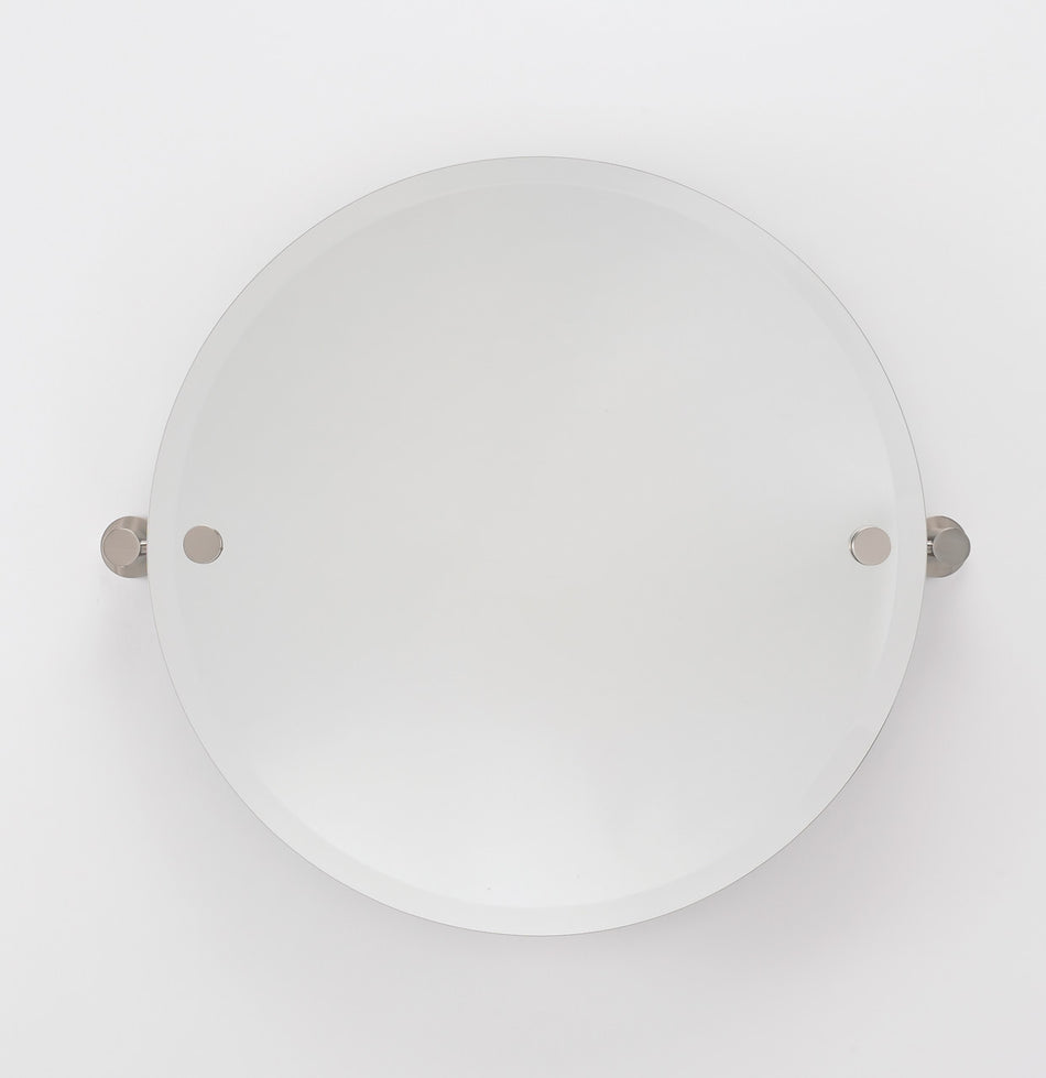 Alno 2424-RND: Round Mirror w/Beveled Edge and Holes For Brackets