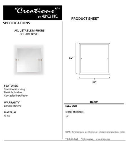 Specificaton Sheet