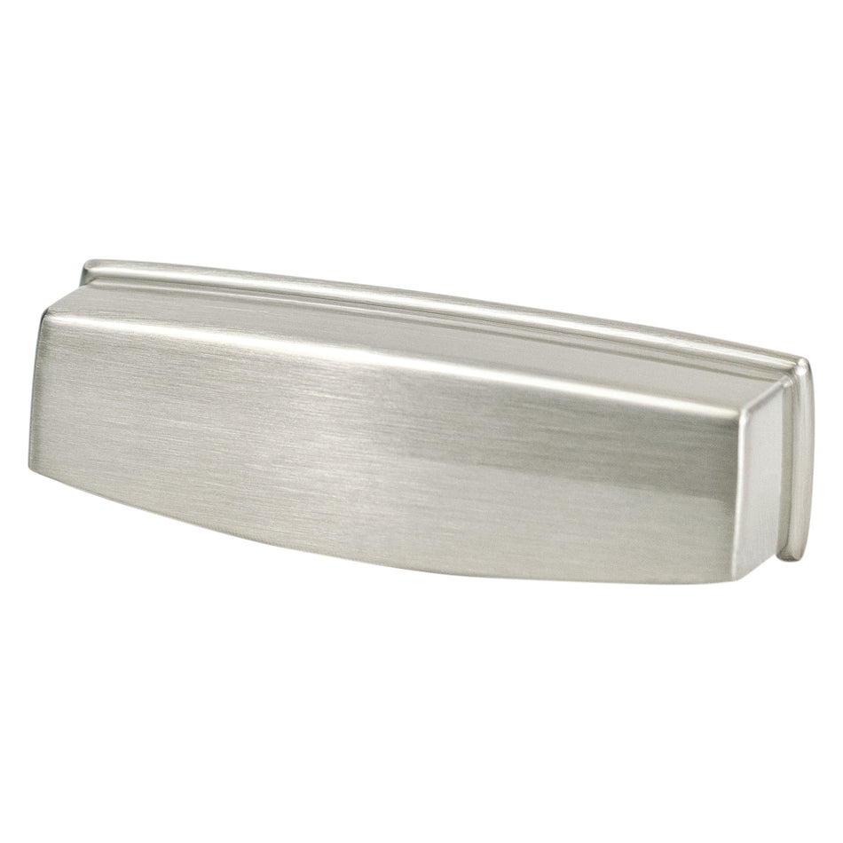 Berenson 2464-1BPN: 96mm cc Emerling Cup Cabinet Pull - Brushed Nickel
