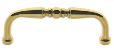 IDH Brass 25090-3NL: 3" cc Colonial Cabinet Pull - Polished Brass No Lacquer