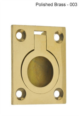 IDH Brass 25220 - 3NL: 1-3/4" Flush Ring Pull - Unlacquered Brass