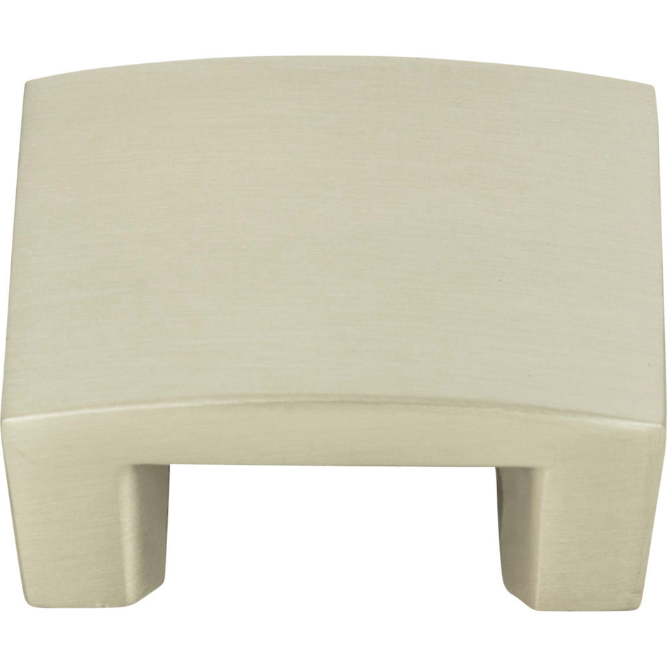 Atlas 254-BRN: 1-1/4" cc Centinel Solid Square Cabinet Knob - Brushed Nickel