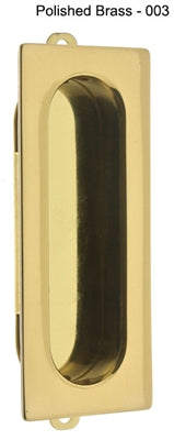 IDH Brass 25400-3NL: 3-1/8" Rectangular Flush Pull - Polished Brass No Lacquer