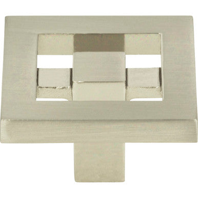 Atlas 260-BRN: 1-3/8" Nobu Square Cabinet Knob - Brushed Nickel