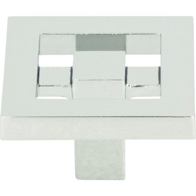 Atlas 260-CH: 1-3/8" Nobu Square Cabinet Knob - Polished Chrome