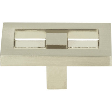 Atlas 261-BRN: 1-3/4" Nobu Rectangle Cabinet Knob - Brushed Nickel
