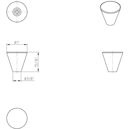 Elements 26SN: 1" Sedona Tapered Cabinet Knob - Satin Nickel