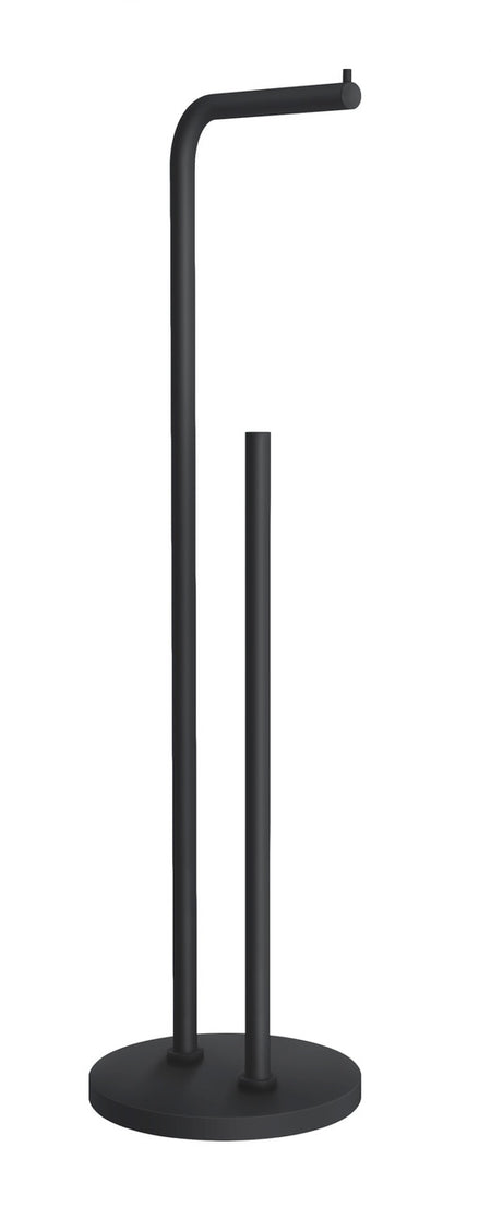 Smedbo BB1230: Beslagsboden Freestanding Toilet Paper Holder w/Spare Holder - Matte Black