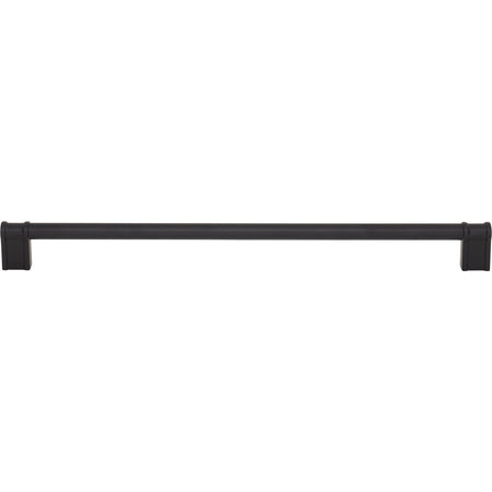 Top Knobs TK3387BLK: 12" cc Newburn D-Handle Cabinet Pull - Flat Black