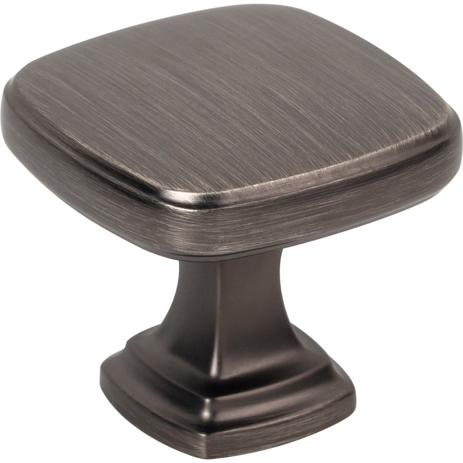 Jeffrey Alexander 782BNBDL: 1-3/8" Fontana Square Cabinet Knob - Brushed Pewter