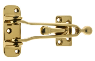 IDH Brass 28062-3NL: 2-1/2" Security Guard Latch w/Ball End - Polished Brass Polished Brass No Lacquer