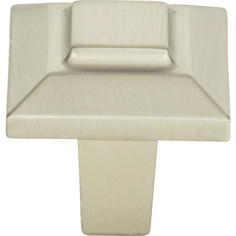 Atlas 283-BRN: 1" Trocadero Square Cabinet Knob - Brushed Nickel