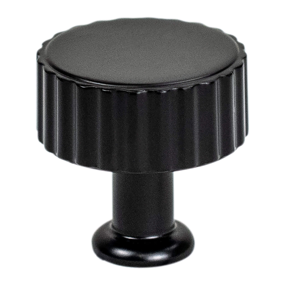 Berenson 2883-1055: 1-3/16" Cannelee Cabinet Knob - Matte Black