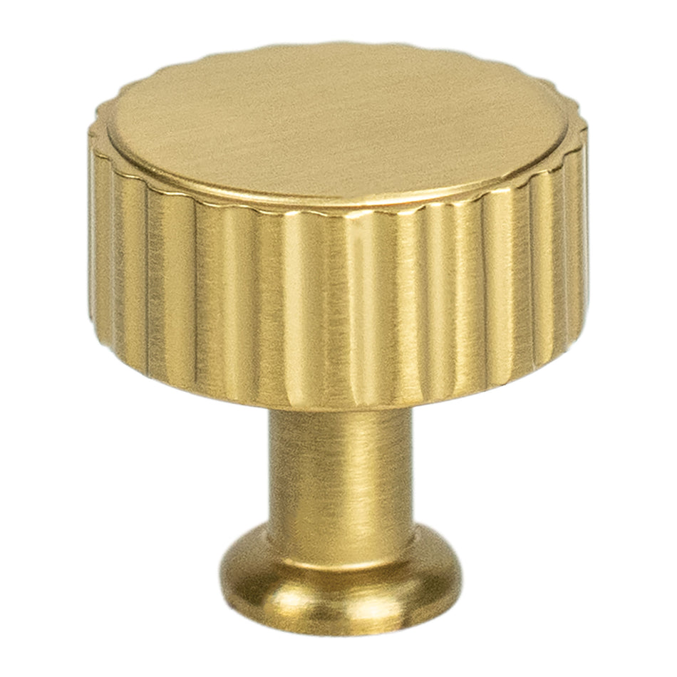 Berenson 2884-1MDB: 1-3/16" Cannelee Cabinet Knob - Modern Brushed Gold
