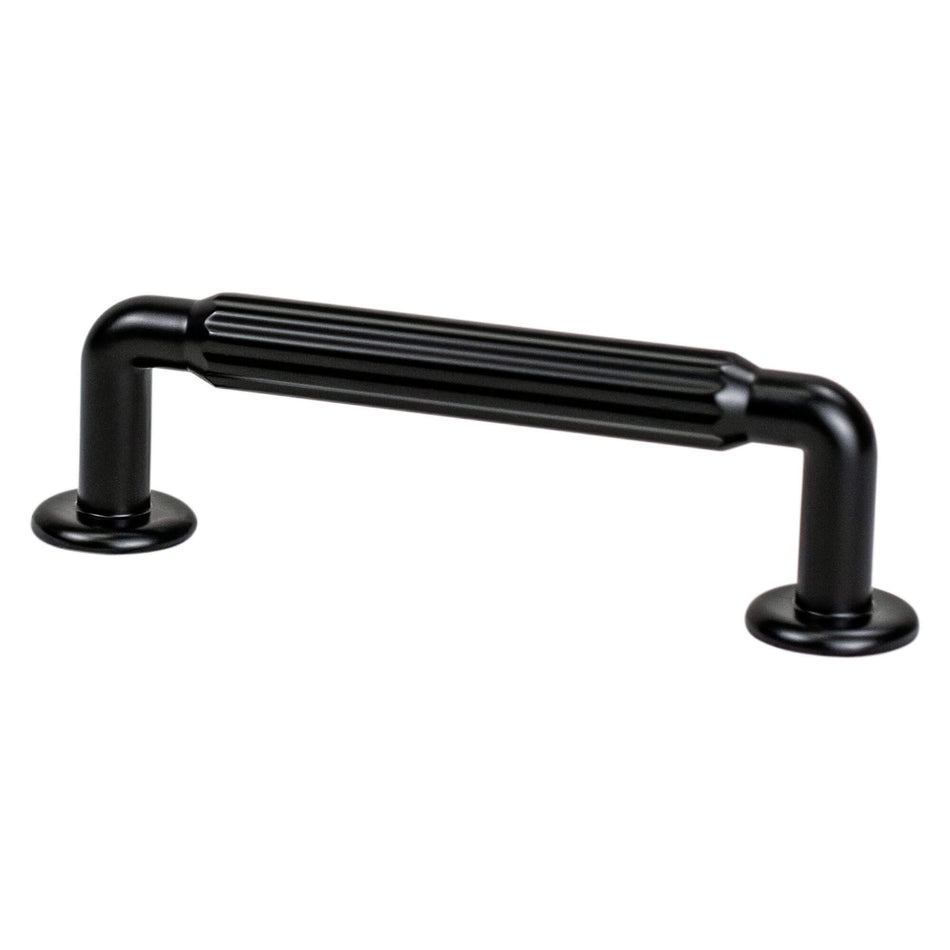 Berenson 2886-1055: 96mm cc Cannelee Cabinet Pull - Matte Black