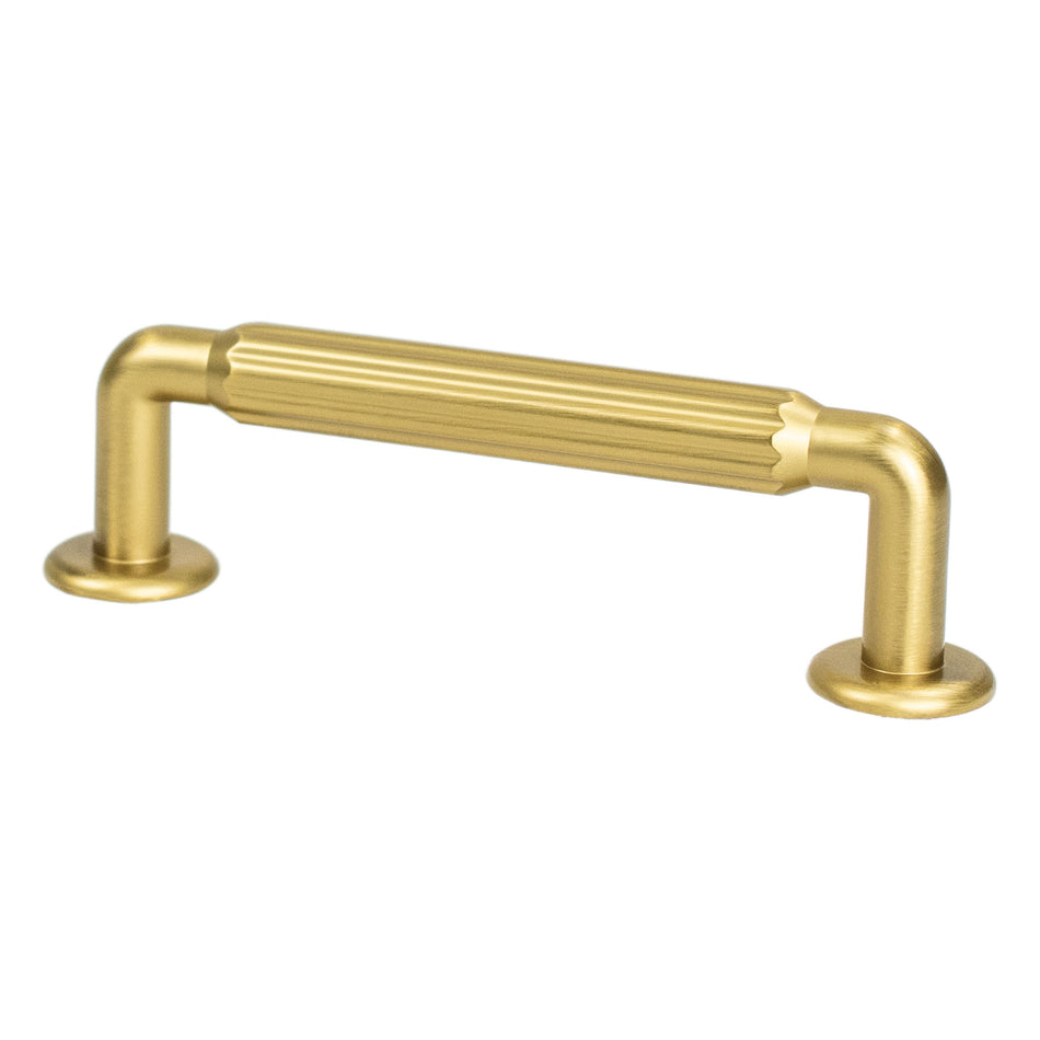 Berenson 2887-1MDB: 96mm cc Cannelee Cabinet Pull - Modern Brushed Gold