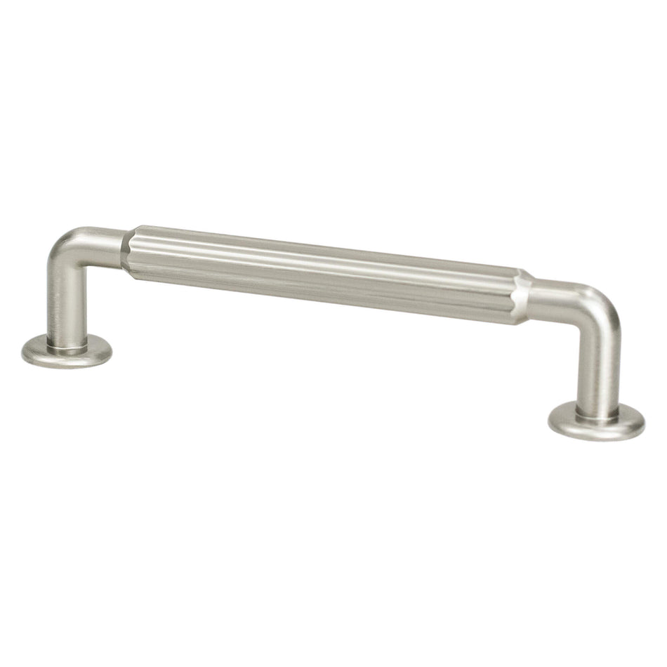 Berenson 2888-1BPN: 128mm cc Cannelee Cabinet Pull - Brushed Nickel